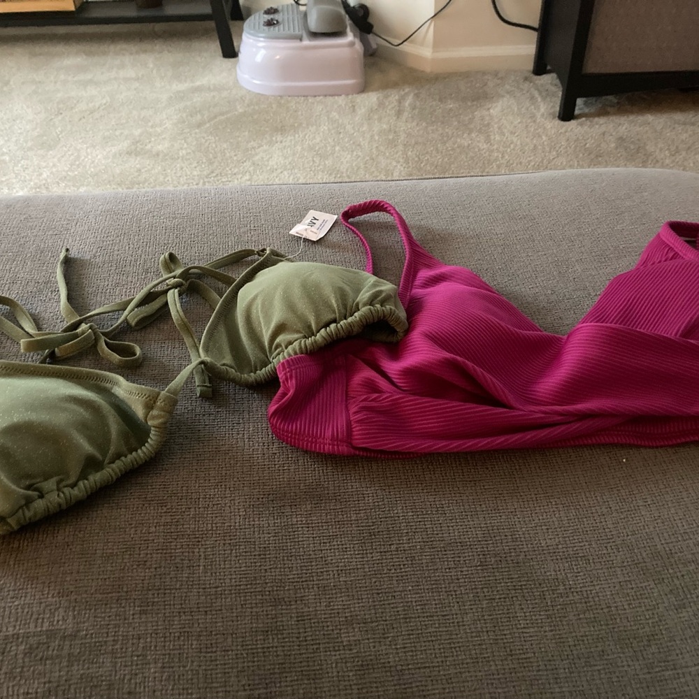 Vibrant Pink and Olive Bikini Set